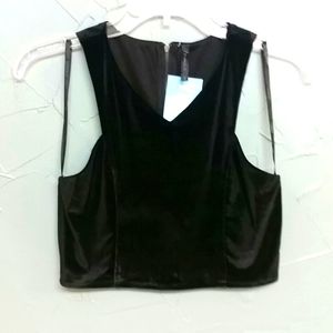 Velvet black crop top